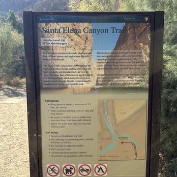 Santa Elena Canyon - Santa Elena Canyon Trail info stand - Local Flavor Near Me - Alpine, Texas