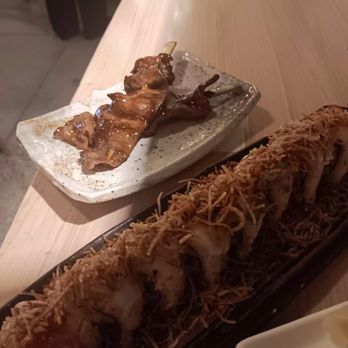 Season Fin Sushi - Wagyu beef skewers and the Butter roll. - Sushi Bars Near Me - Chico, California Season Fin Sushi - Wagyu beef skewers and the Butter roll. - Sushi Bars Near Me - Chico, California