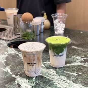 Off-Peak Coffee - black sesame latte & matcha latte - Coffee & Tea Near Me - Flushing, New York