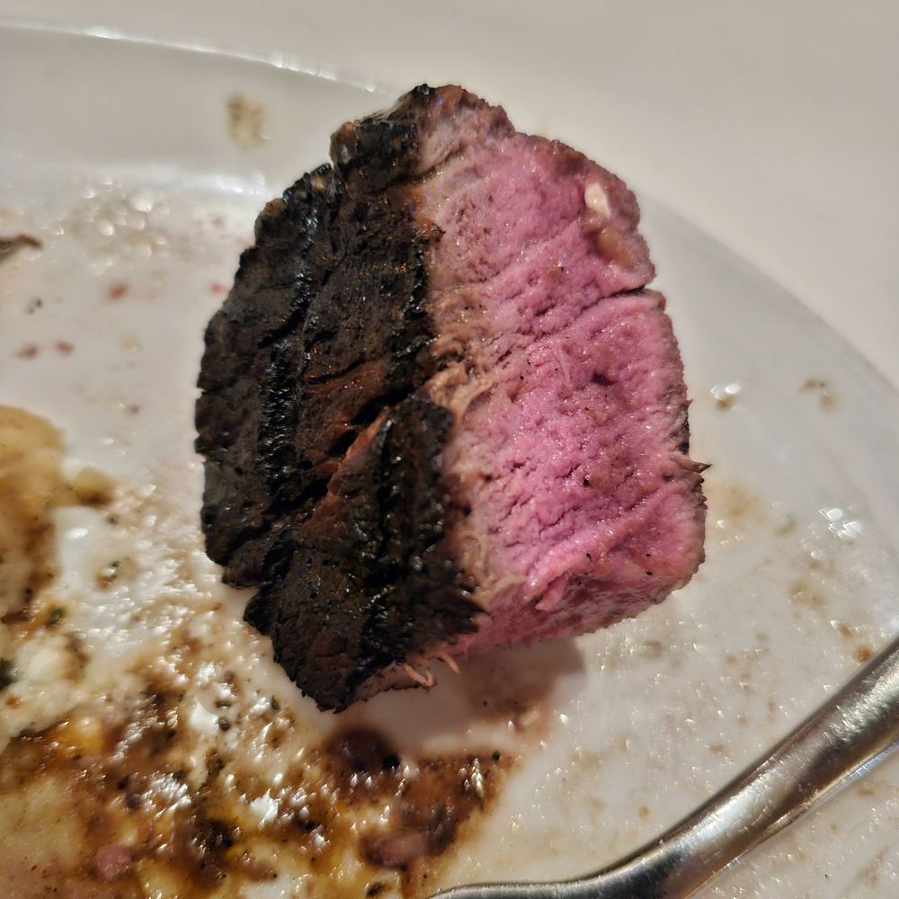 Cork Tree - Burnt crust on medium rare filet mingon - New American Near Me - Palm Desert, California