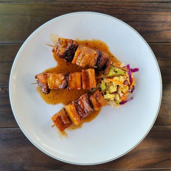 The Breakfast Bar - Pork belly skewers - Breakfast & Brunch Near Me - Long Beach, California The Breakfast Bar - Pork belly skewers - Breakfast & Brunch Near Me - Long Beach, California