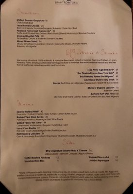 Menu photo 1 Brant Point Grill Nantucket, MA