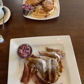 Kings Blu Jam Cafe - Amaretto Amaretto Vanilla French Toast + bacon + blueberry butter Chicken and Waffles - Breakfast & Brunch Near Me - Spring, Texas Kings Blu Jam Cafe - Amaretto Amaretto Vanilla French Toast + bacon + blueberry butter Chicken and Waffles - Breakfast & Brunch Near Me - Spring, Texas