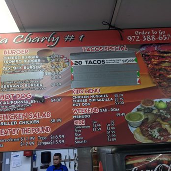 Taqueria Charly - a menu for a taqueria charly - Mexican Near Me - Dallas, Texas Taqueria Charly - a menu for a taqueria charly - Mexican Near Me - Dallas, Texas