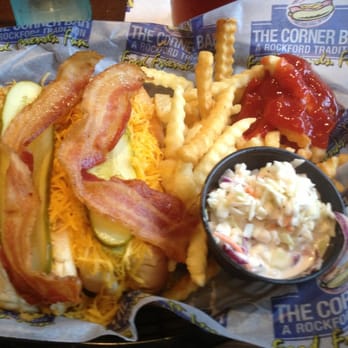The Corner Bar - Bacon Cheddar Dogs - American Near Me - Rockford, Michigan The Corner Bar - Bacon Cheddar Dogs - American Near Me - Rockford, Michigan