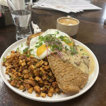 Mendon Brunch On The Brook - Chicken fried steak with country gravy - Coffee & Tea Near Me - Mendon, New York Mendon Brunch On The Brook - Chicken fried steak with country gravy - Coffee & Tea Near Me - Mendon, New York