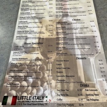Little Italy - Menu - Pizza Near Me - Killeen, Texas Little Italy - Menu - Pizza Near Me - Killeen, Texas