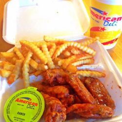 American Deli - Their juicy hot wings yummy!