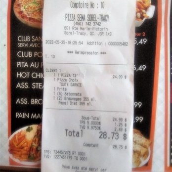 Pizza Sema - 25 mai 2022 / $28.73 avec taxes pour deux ! - Pizza Near Me - Sorel-Tracy, Quebec