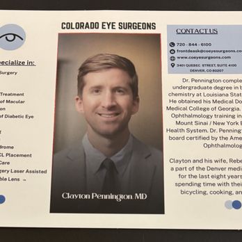 Colorado Eye Surgeons - Dr. Pennington's Brochure - Ophthalmologists Near Me - Denver, Colorado Colorado Eye Surgeons - Dr. Pennington's Brochure - Ophthalmologists Near Me - Denver, Colorado