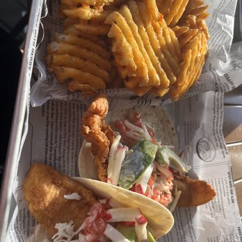 The Wheelhouse - Grouper tacos & waffle fries - Seafood Near Me - Lewes, Delaware