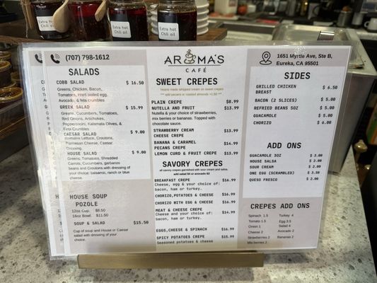 Menu photo 1 Aroma's Cafe Eureka, CA