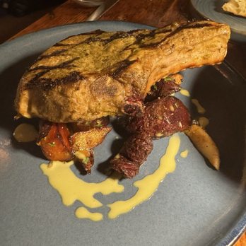 Evelyn Rose - Pork chop with roasted potatoes and squash. - American Near Me - Vienna, Virginia Evelyn Rose - Pork chop with roasted potatoes and squash. - American Near Me - Vienna, Virginia