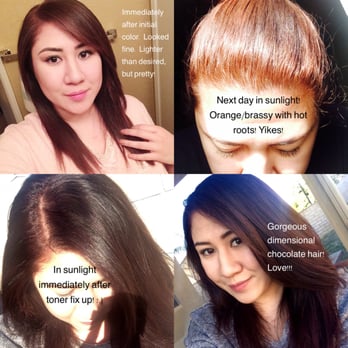 Saras Beauty Studio - My hair progress. Love my final result! Thanks Christina! It's a dark chocolately sort of violet based brown now! Just what I wanted! - Hair Salons Near Me - Ontario, California Saras Beauty Studio - My hair progress. Love my final result! Thanks Christina! It's a dark chocolately sort of violet based brown now! Just what I wanted! - Hair Salons Near Me - Ontario, California