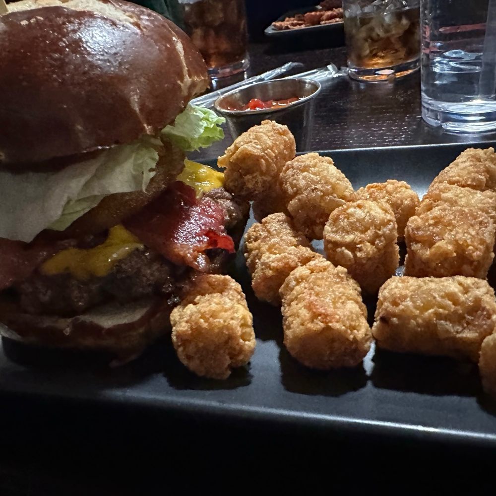 Shipp Brothers Brewing Restaurant & Taproom - BBQ burger with tater tots - Brewpubs Near Me - Newark, Ohio Shipp Brothers Brewing Restaurant & Taproom - BBQ burger with tater tots - Brewpubs Near Me - Newark, Ohio