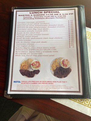 Menu photo 4 La Nueva Argentina Miami, FL
