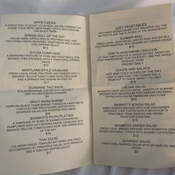 Basmati's Asian Cuisine - Menu - Sushi Bars Near Me - Santa Rosa Beach, Florida Basmati's Asian Cuisine - Menu - Sushi Bars Near Me - Santa Rosa Beach, Florida