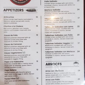 El Chullo Peruvian Restaurant & Bar - Menu part 1 as of 1/17/23 - Peruvian Near Me - Phoenix, Arizona El Chullo Peruvian Restaurant & Bar - Menu part 1 as of 1/17/23 - Peruvian Near Me - Phoenix, Arizona