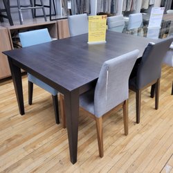 Lofty Ambitions - Condo Dining Table.
Made in Canada. 24 wood/stain options. Fixed length or extension. Other sizes available.