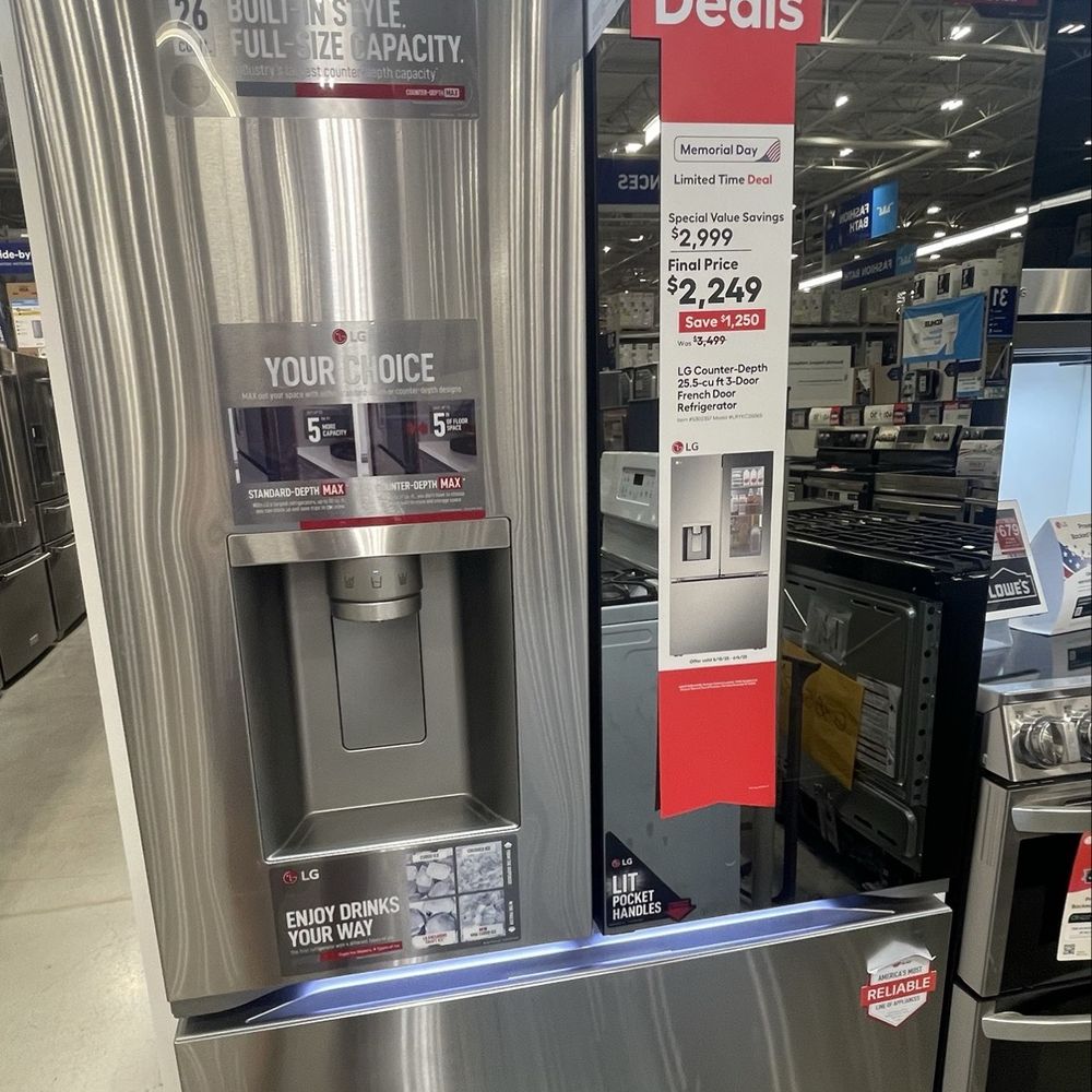 Lowe's Home Improvement - Cool, modern fridge. Knock twice on door to see contents inside. Although if you are at fridge, why wouldn't you just open? (5.18.25) - Hardware Stores Near Me - Elkridge, Maryland Lowe's Home Improvement - Cool, modern fridge. Knock twice on door to see contents inside. Although if you are at fridge, why wouldn't you just open? (5.18.25) - Hardware Stores Near Me - Elkridge, Maryland