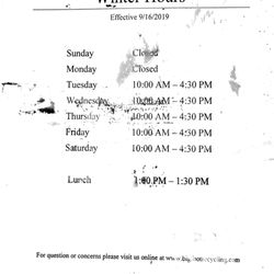 Bigfoot Recycling - Business hours, picture taken Mar 1, 2021