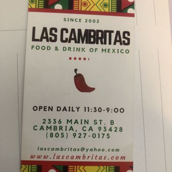 Las Cambritas - Business information - Mexican Near Me - Cambria, California