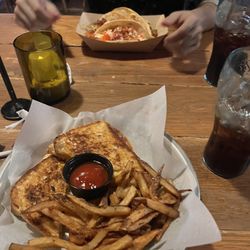 The Wrigley Taproom & Eatery - Grilled cheese + salmon blt tacos