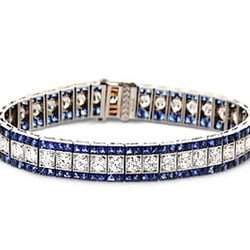 D Atlas Estates - Oscar Heyman Diamond and Sapphire Art Deco Bracelet