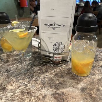Tequila Tony's Mexican Restaurant - two cocktails on the counter - Mexican Near Me - Odessa, Texas Tequila Tony's Mexican Restaurant - two cocktails on the counter - Mexican Near Me - Odessa, Texas