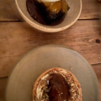 Squable - Persimmon tart and chocolate olive oil cake - Modern European Near Me - Houston, Texas
