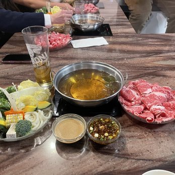 Tadaima Shabu Shabu - 7 oz American Wagyu, comes with veggie platter and sauces (Goma + Garlic ponzu). Also have non alcoholic Asahi - Japanese Near Me - Reno, Nevada