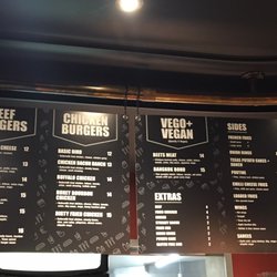 Burger Junkie - Food and sides menu