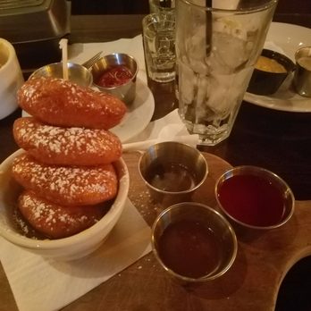 Lucky Monk - House made donuts with 3 dipping sauces. Can't complain! - American Near Me - Barrington, Illinois Lucky Monk - House made donuts with 3 dipping sauces. Can't complain! - American Near Me - Barrington, Illinois