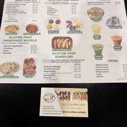 Gold Dumpling - Gluten free menu