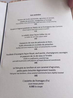 Menu photo 4 Le Cellier du Roi Bromont, QC