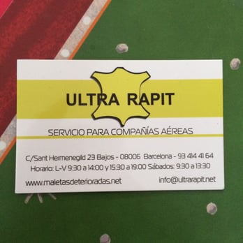 Ultra Rapit - Business card.. 12/31/2015 - Luggage Near Me - Barcelona, B