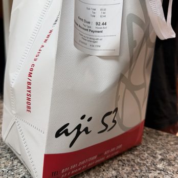 Aji 53 Japanese Restaurant - Nice bag food was delivered in - Sushi Bars Near Me - Bay Shore, New York Aji 53 Japanese Restaurant - Nice bag food was delivered in - Sushi Bars Near Me - Bay Shore, New York