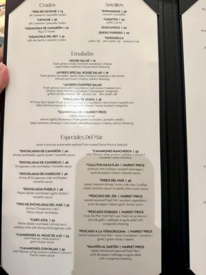 Menu photo 2 Javiers Pasadena, CA Menu photo 2 Javiers Pasadena, CA