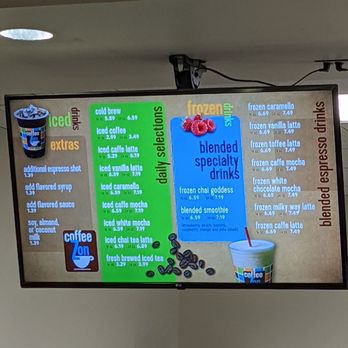 Coffee Zon - a menu on the wall - Coffee & Tea Near Me - Indianapolis, Indiana