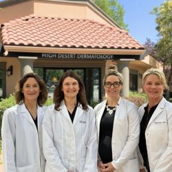 High Desert Dermatology is woman-owned and run!
Pictured: Dr. Anne Hayes, Dr. Jayla Gray, Megan Karleen, PA-C, and Sheila Quinn, PA-C.