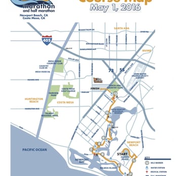 OC Marathon - 2016 half marathon course map. - Races & Competitions Near Me - Costa Mesa, California OC Marathon - 2016 half marathon course map. - Races & Competitions Near Me - Costa Mesa, California