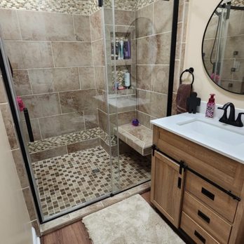 Artisan Construction - Custom built shower with floating seat. - General Contractors Near Me - Parkersburg, West Virginia Artisan Construction - Custom built shower with floating seat. - General Contractors Near Me - Parkersburg, West Virginia