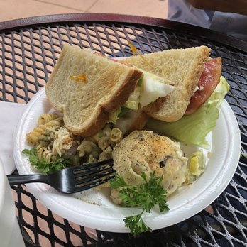 The Upper Crust Sandwich Shoppe - BLT with potato and pasta salad - Delis Near Me - Riverside, California The Upper Crust Sandwich Shoppe - BLT with potato and pasta salad - Delis Near Me - Riverside, California