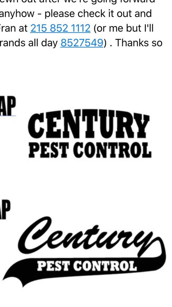 CENTURY PEST CONTROL Updated September 2024 483 Cedar Hollow Dr