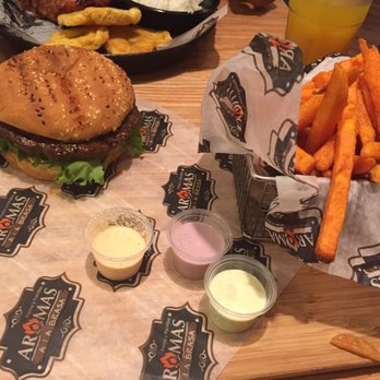 Aromas A La Brasa - Quinoa burger - Peruvian Near Me - Miami, Florida Aromas A La Brasa - Quinoa burger - Peruvian Near Me - Miami, Florida