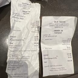 The original receipt & the refund receipt after the cook came out the back with a BIG DILDO YES A FAKE RUBBER PENIS!