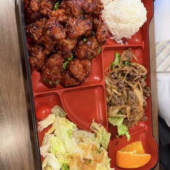 Tokyo Haus - Spicy orange chicken and bulgogi combo - Sushi Bars Near Me - Los Angeles, California Tokyo Haus - Spicy orange chicken and bulgogi combo - Sushi Bars Near Me - Los Angeles, California