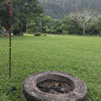 Kahua Lehua Campground - Each site has a fire pit and two picnic tables - Campgrounds Near Me - Kane'ohe, Hawaii
