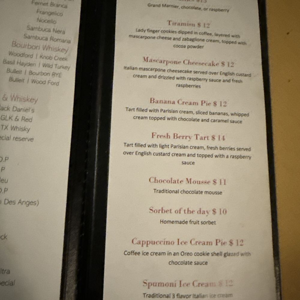 Antonio Ristorante - Dessert menu - Italian Near Me - Addison, Texas Antonio Ristorante - Dessert menu - Italian Near Me - Addison, Texas