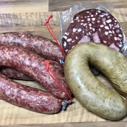 Töttelstädter Fleisch- und Wurstwaren - Ausbeute beim Kauf. Thüringer Knackwurst, Leberwurst und Rotwurst.